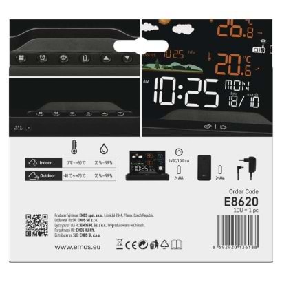 Фото - Метеостанция EMOS Беспроводная цифровая E8620