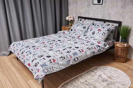 Підковдра полуторна Moon&Star Бязь Gold Люкс Owls Gray 143 x 210 см (MS-870000375)