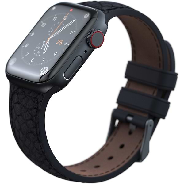 Фото - Ремінець для смарт-годинника Njord Salmon Leather Strap Dark Grey for Apple Watch 41mm/40mm (SL14110)