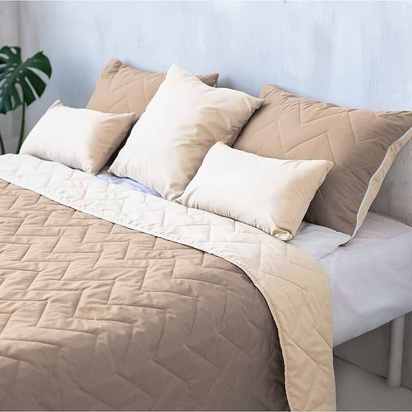 Фото - Набор покрывало + наволочки двуспальный Sonex Bora Bora 220x240 см +нав. 50x70 см 2 шт. Коричневый с бежевым (SO102397)