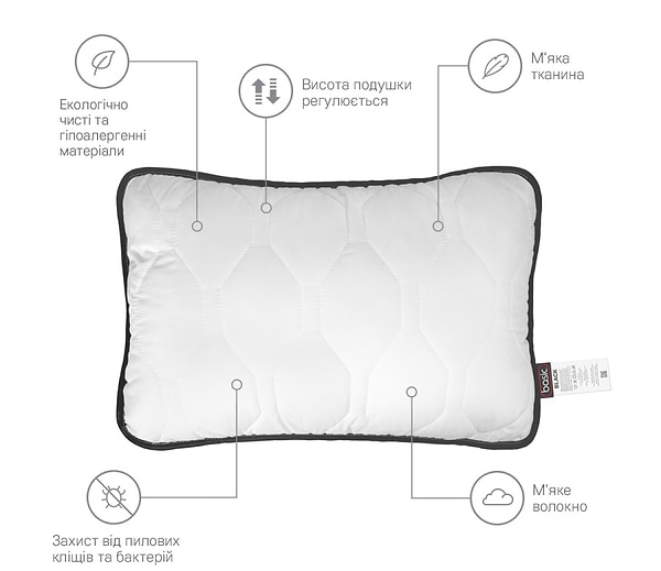 Фото - Подушка стандартная Sonex Basic Black стеганая антиаллергенная 50x70 см (SO102530)