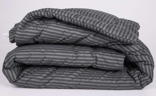 Фото - Ковдра демісезонна полуторна MirSon антиалергенна №164 Сolor Fun Line 17-0611 Stripe Black з евкаліптовим волокном 155х215 + нав. 2 шт. (2200010859430)