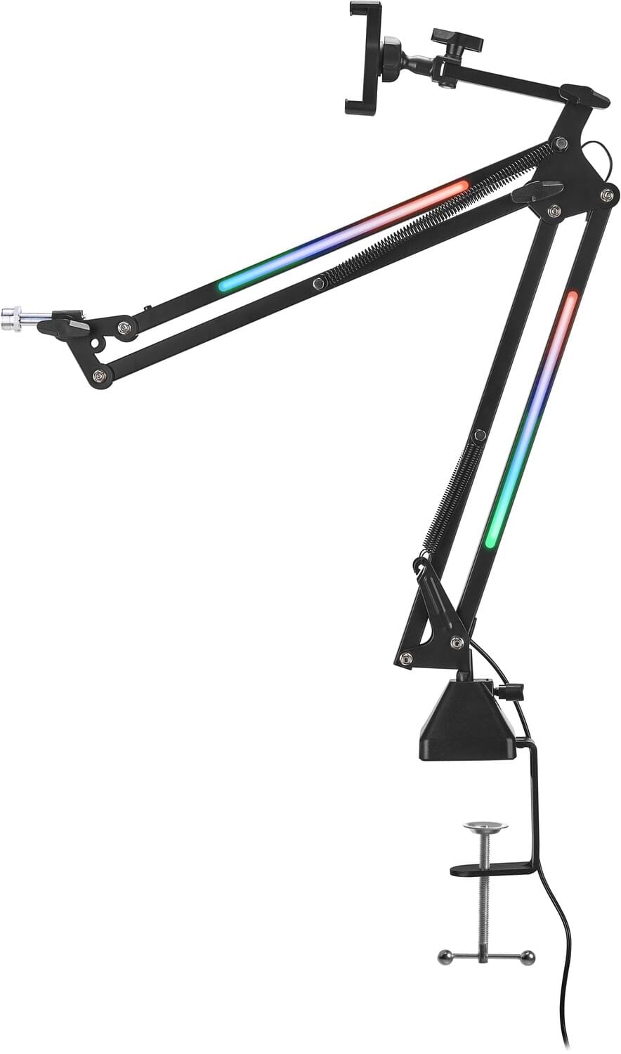 Стійка-пантограф для мікрофона OfficePro SA730B RGB Black з тримачем для смартфона