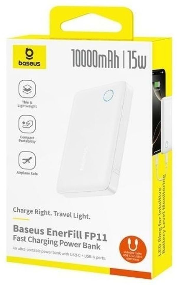Фото - Батарея мобильная Baseus 10000mAh 15W White (P1008210C213-00)