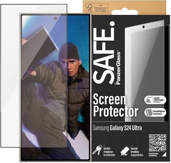 Фото - Уценка - Защитное стекло для смартфона PanzerGlass SAFE Screen Protector Samsung S 2024 Ultra | Ultra-Wide Fit w. EasyAligner (PG_SAFE95668)