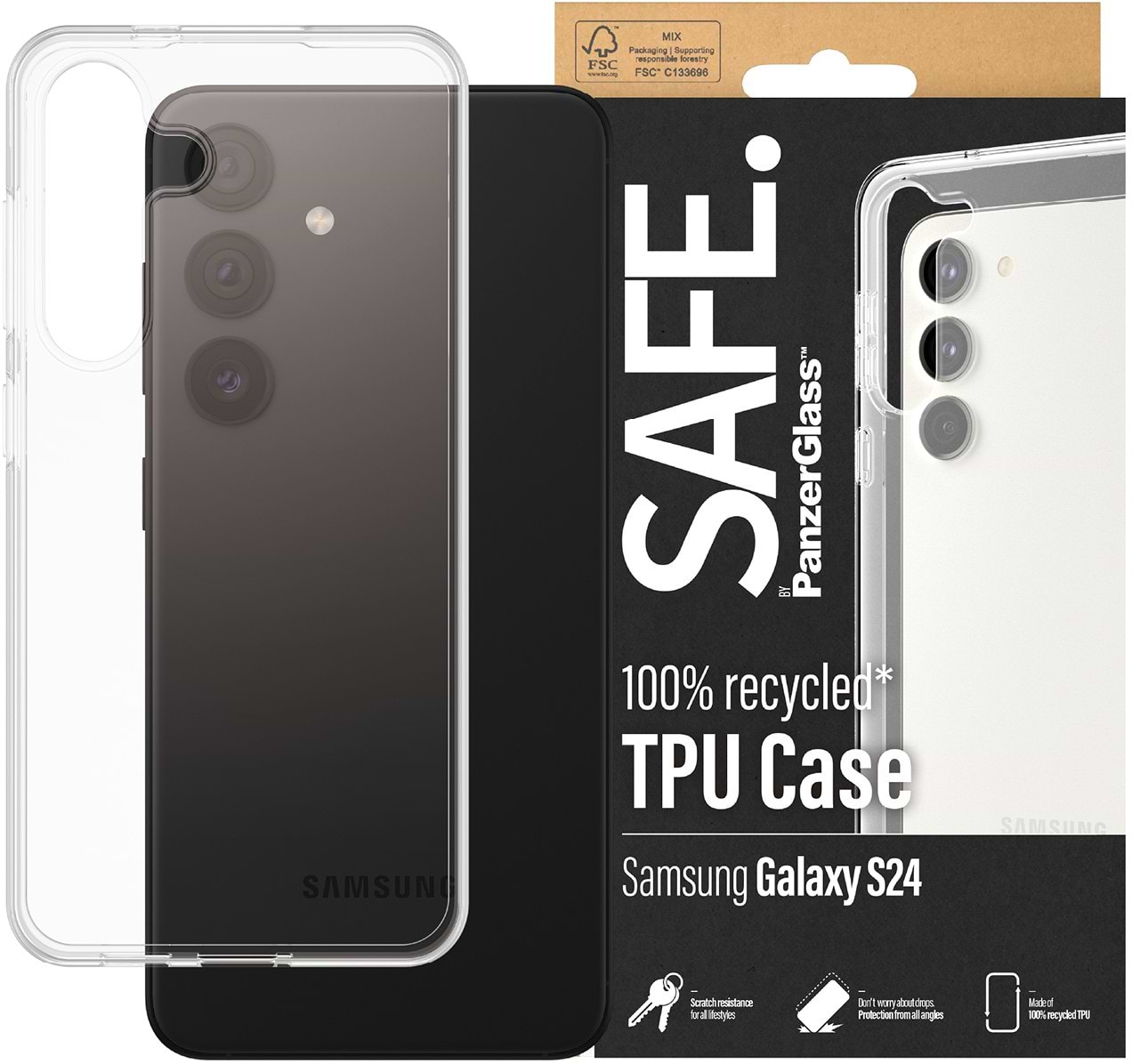 Чохол для смартфону PanzerGlass SAFE TPU Case Samsung Galaxy S 2024 | Transparent (PG_SAFE95672) - Фото 1