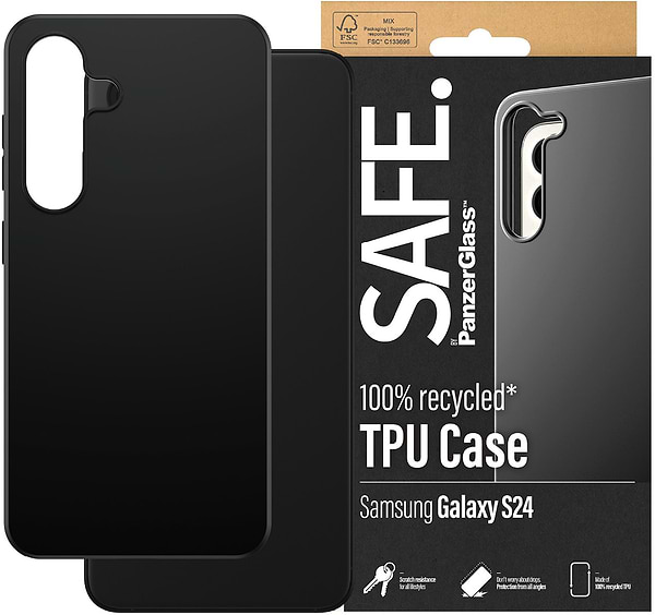 Фото - Чохол для смартфону PanzerGlass SAFE TPU Case Samsung Galaxy S 2024 | Black (PG_SAFE95675) Фото - Чохол для смартфону PanzerGlass SAFE TPU Case Samsung Galaxy S 2024 | Black (PG_SAFE95675)