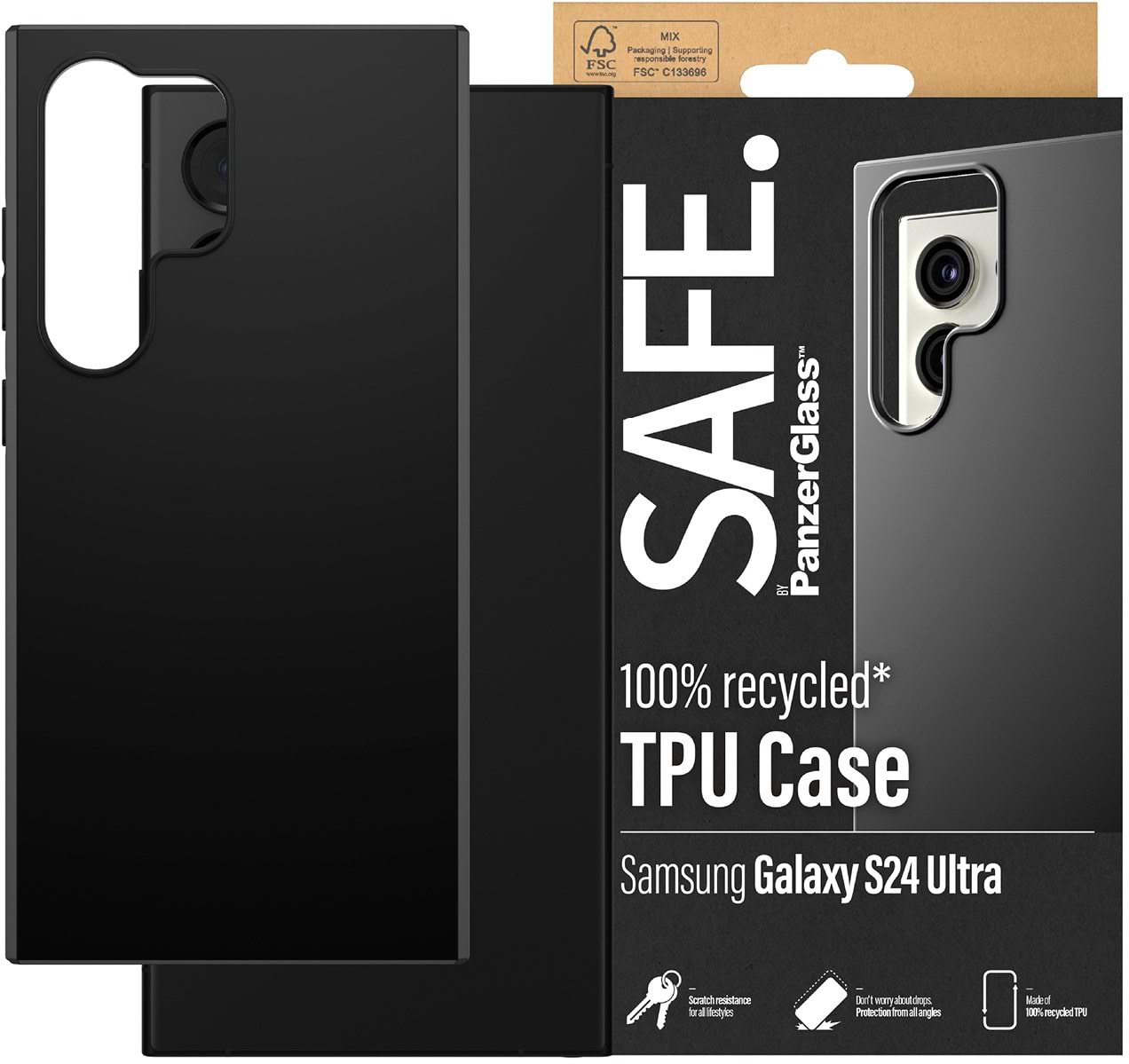 Чехол для смартфона PanzerGlass SAFE TPU Case Samsung Galaxy S 2024 Ultra | Black (PG_SAFE95677) - Фото 1