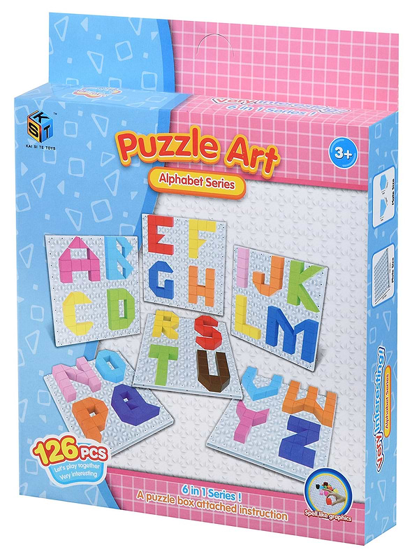 Фото - Пластиковая мозаика Same Toy Puzzle Art Alphabet Series 126 эл. (5990-3Ut)