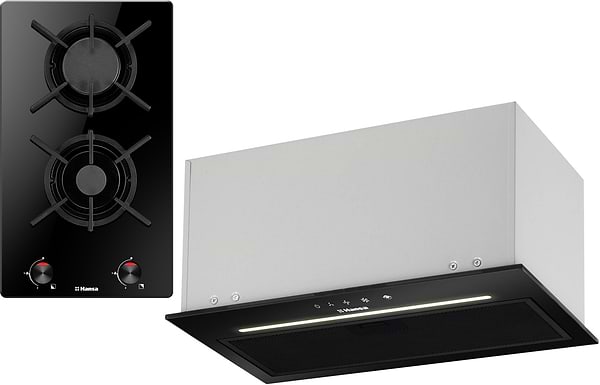 Фото - Комплект техніки Hansa Варильна поверхня + Витяжка вбудована Hansa BHKS310300 + OMP4251BGH