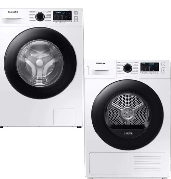 Фото - Комплект техники Samsung Стиральная машина с фронтальной загрузкой + Сушильная машина Samsung WW90TA047AE1UA + DV90TA040AE/UA