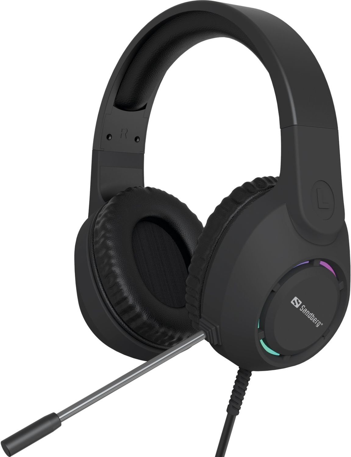 Гарнитура проводная игровая Sandberg BossBlaster, USB 2м RGB Black (126-49)
