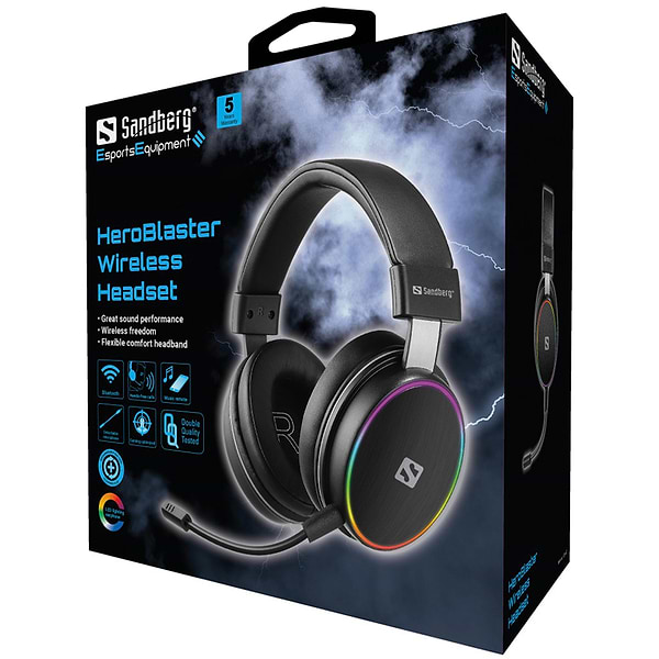 Фото - Гарнитура беспроводная игровая Sandberg HeroBlaster Bluetooth Led Headset (126-42)