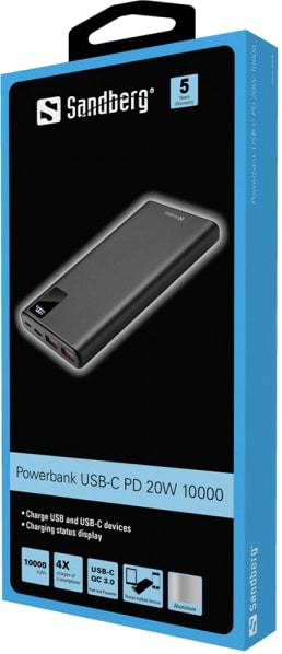 Фото - Батарея мобильная Sandberg PD 20W 10000 mAh, 2xUSB, Type-C OUT (420-58)