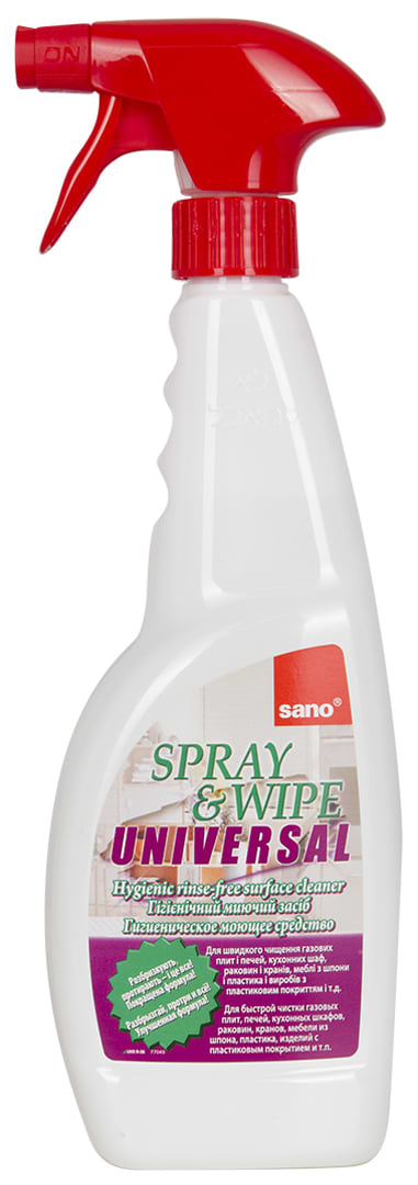Засіб для чищення універсальний Sano SPRAY & WIPE Unіversal 750 мл гігієнічний миючий засіб у концентрат