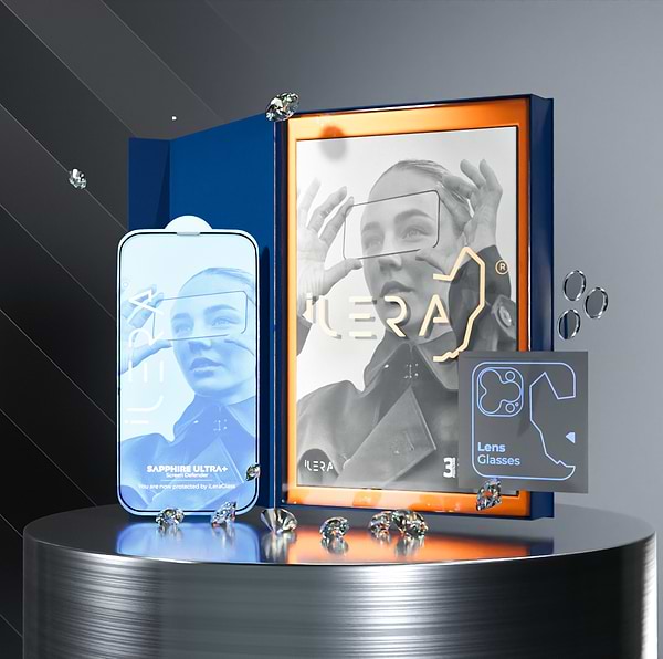 Фото - Захисне скло для смартфону ILera Sapphire Ultra + Glass for iPhone 15 Pro Max (iLSPDL+15PrMx)