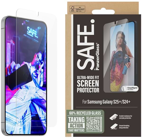 Фото - Захисне скло для смартфону PanzerGlass Samsung Galaxy S25+  | S24+ | Ultra-Wide Fit w. Aligner (PG_SARNUWFG37942)