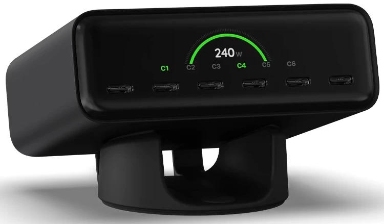 Мережевий зарядний пристрій Satechi ChargeView 240W Desktop Charger Black (ST-C6CV240C-EU)
