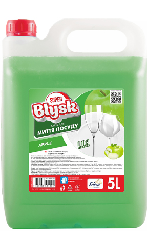 Засіб для ручного миття посуду Super Blysk Apple 5л  (SB51202) - Фото 1