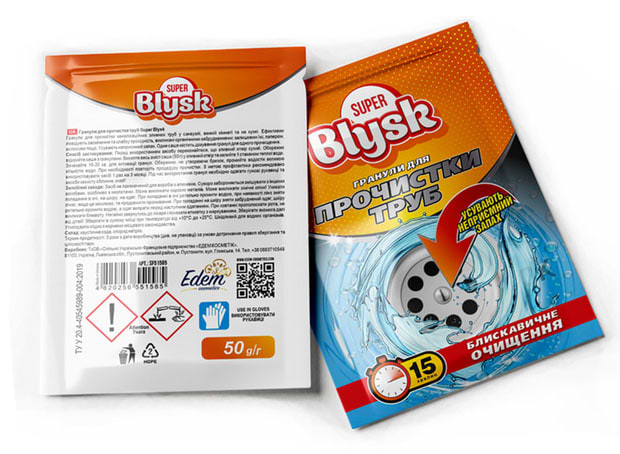 Засіб для чищення універсальний Super Blysk гранули для очистки труб 50 g (SB51790)