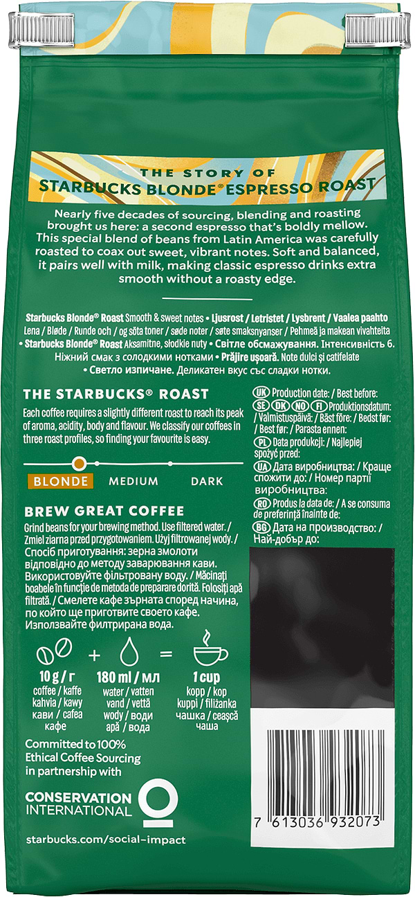 Фото - Кава в зернах Starbucks Вlonde Espresso Roast 450 г