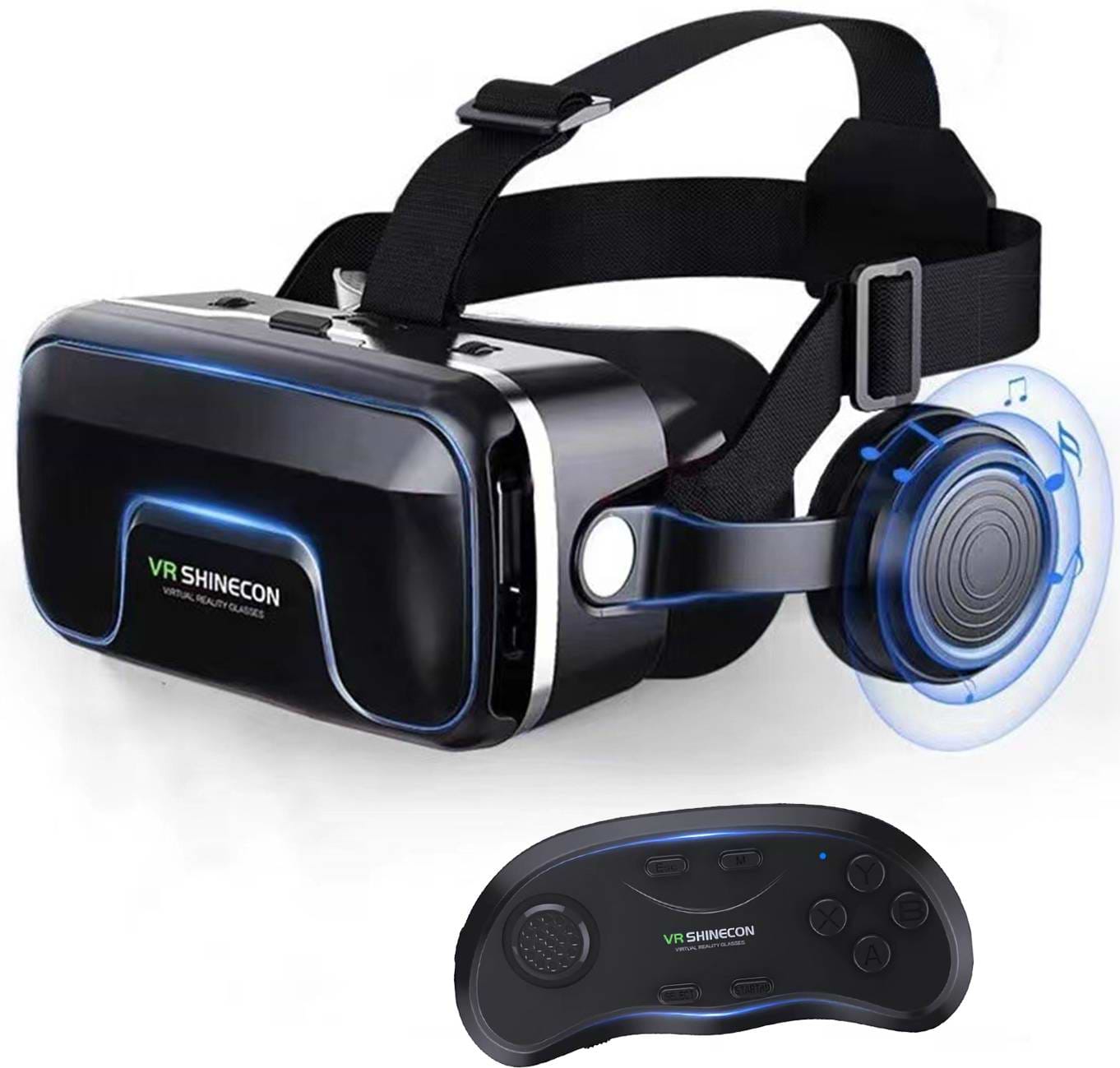 Окуляри віртуальної реальності Shinecon VR SC-G04DEA black + Джойстик Shinecon B01SC (SC-G04EA+SC-B01)