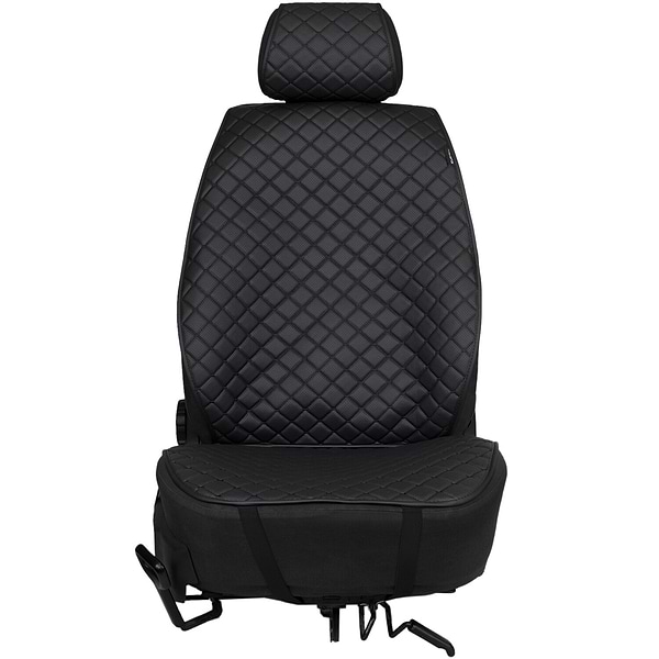 Фото - Уцінка - Накидка на сидіння автомобіля EVAtech ECO чорна з чорною ниткою, чорний кант SCASBBB