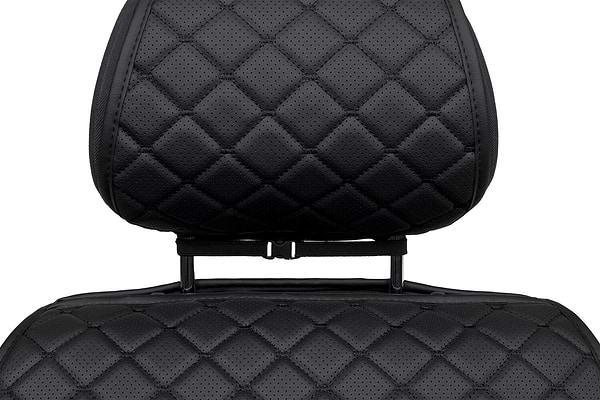 Фото - Уцінка - Накидка на сидіння автомобіля EVAtech ECO чорна з чорною ниткою, чорний кант SCASBBB