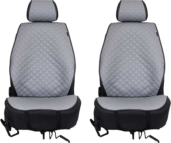 Фото - Накидка на сиденье автомобиля EVAtech ECO серые с серой нитью, черный кант 2 шт SCASDGGB