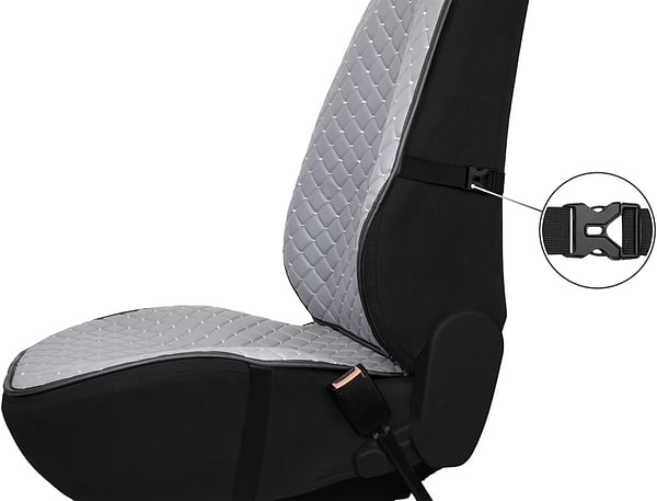 Фото - Накидка на сиденье автомобиля EVAtech ECO серые с серой нитью, черный кант 2 шт SCASDGGB