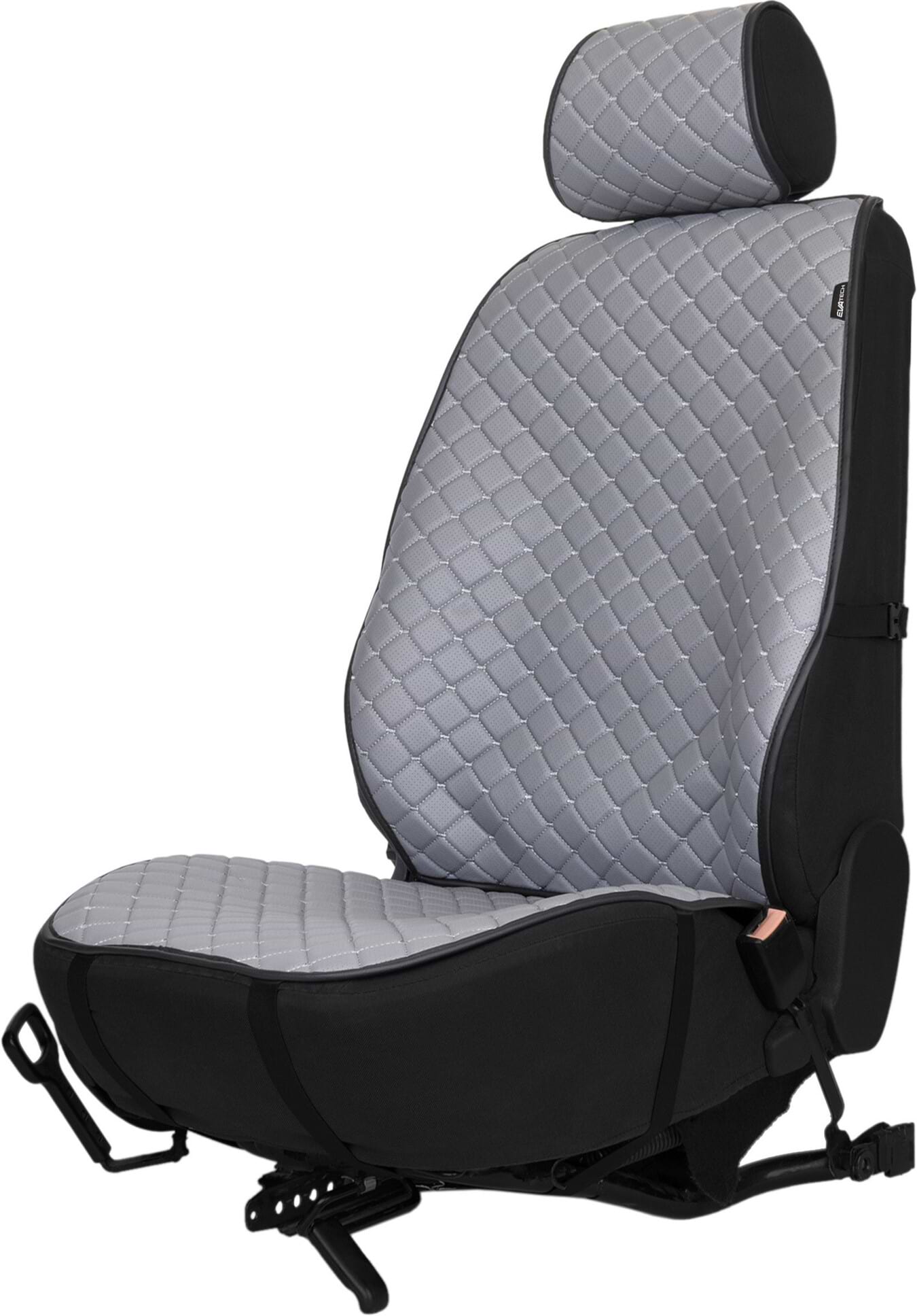 Накидка на сидіння автомобіля EVAtech ECO сіра з сірою ниткою, чорний кант SCASGGB