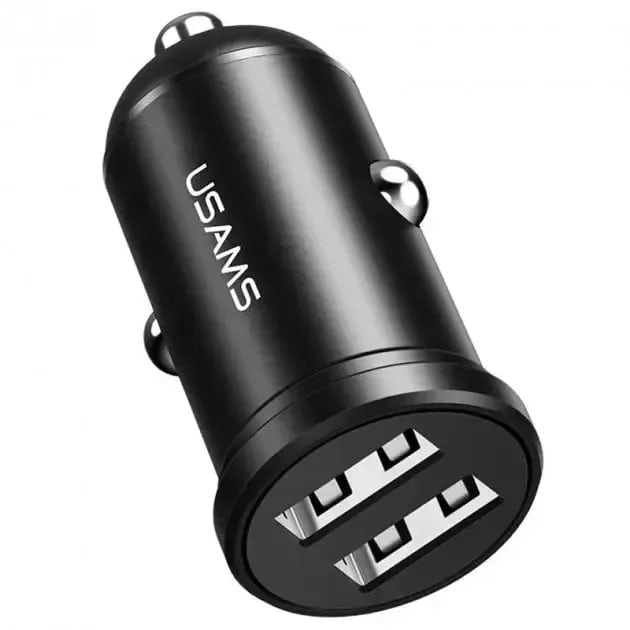 Автомобильное зарядное устройство Usams SCC114 C20 2.4 A Dual USB Mini Car Charger Black