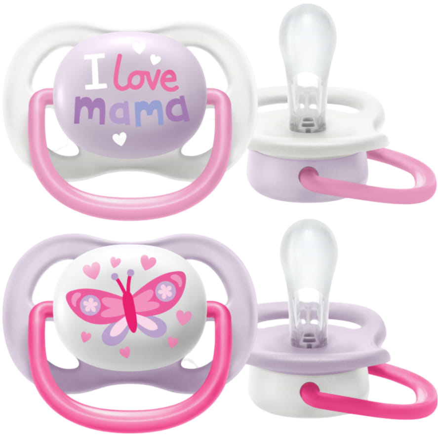 Ортодонтическая пустышка Philips Avent для девочек I love…, 0-6 мес. (SCF080/02) - Фото 1