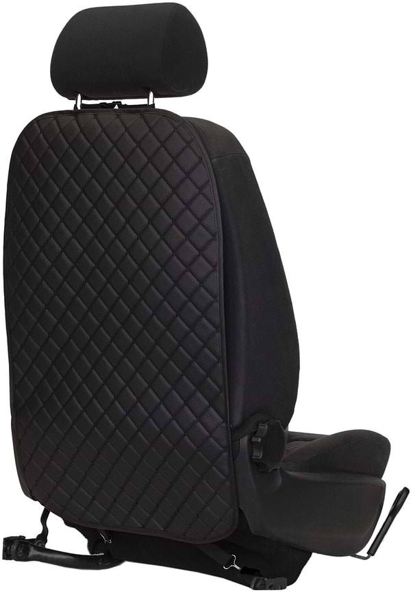 Фото - Накидка на спинку переднього сидіння автомобіля EVAtech ECO чорна з чорною ниткою, чорний кант SCFSBBB