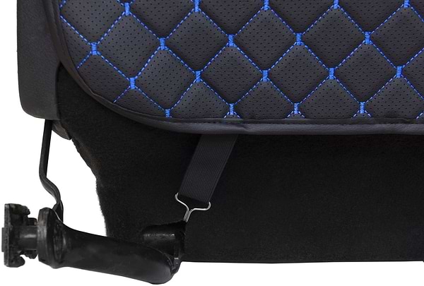 Фото - Накидка на спинку переднього сидіння автомобіля EVAtech ECO чорна з синьою ниткою, чорний кант SCFSBLB