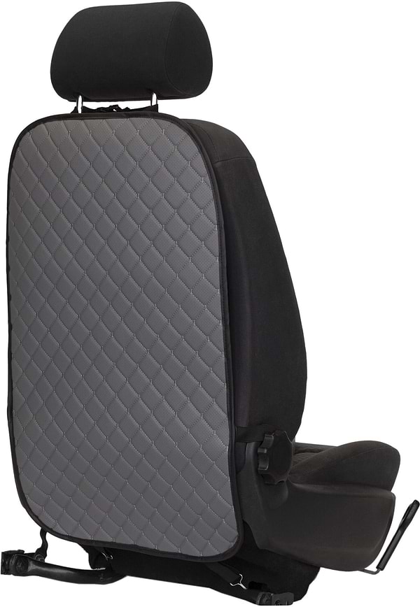 Фото - Накидка на спинку переднього сидіння автомобіля EVAtech ECO сіра з сірою ниткою, чорний кант SCFSGGB
