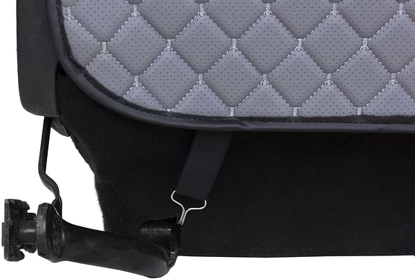 Фото - Накидка на спинку переднього сидіння автомобіля EVAtech ECO сіра з сірою ниткою, чорний кант SCFSGGB