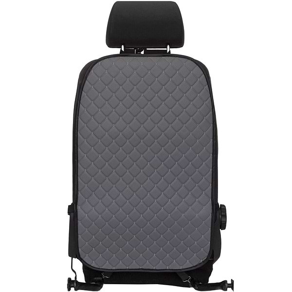 Фото - Накидка на спинку переднього сидіння автомобіля EVAtech ECO сіра з сірою ниткою, чорний кант SCFSGGB