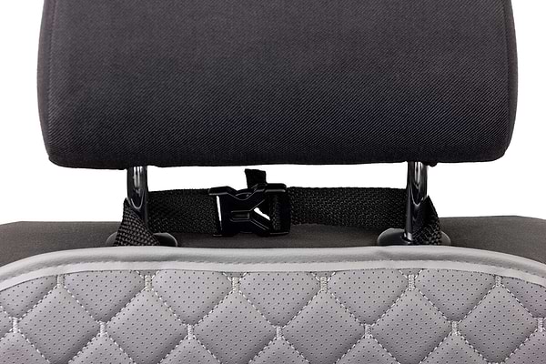 Фото - Накидка на спинку переднього сидіння автомобіля EVAtech ECO сіра з сірою ниткою, сірий кант SCFSGGG