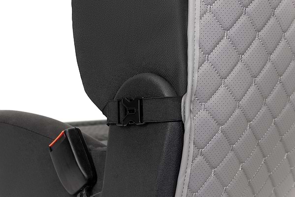 Фото - Накидка на спинку переднього сидіння автомобіля EVAtech ECO сіра з сірою ниткою, сірий кант SCFSGGG