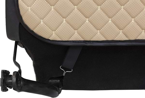 Фото - Накидка на спинку переднього сидіння автомобіля EVAtech ECO бежева з бежевою ниткою, чорний кант SCFSIIB