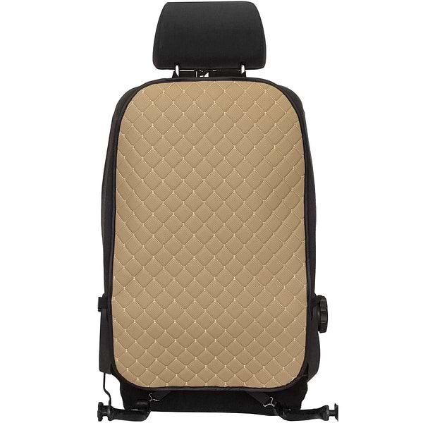 Фото - Накидка на спинку переднього сидіння автомобіля EVAtech ECO бежева з бежевою ниткою, чорний кант SCFSIIB