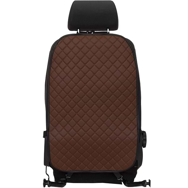 Фото - Накидка на спинку переднього сидіння автомобіля EVAtech ECO коричнева з коричневою ниткою, чорний кант SCFSZZB