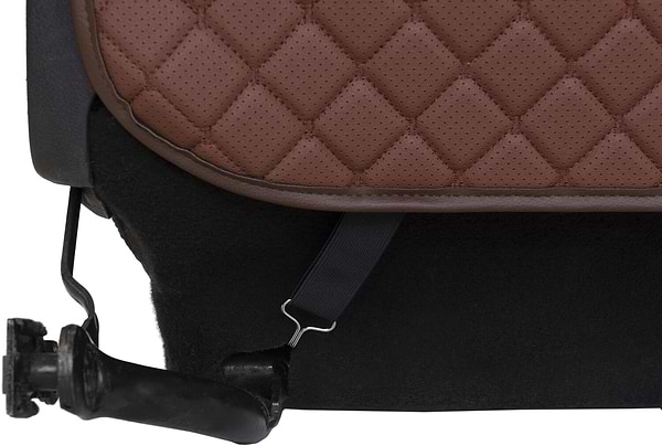 Фото - Накидка на спинку переднього сидіння автомобіля EVAtech ECO коричнева з коричневою ниткою, коричневий кант SCFSZZZ