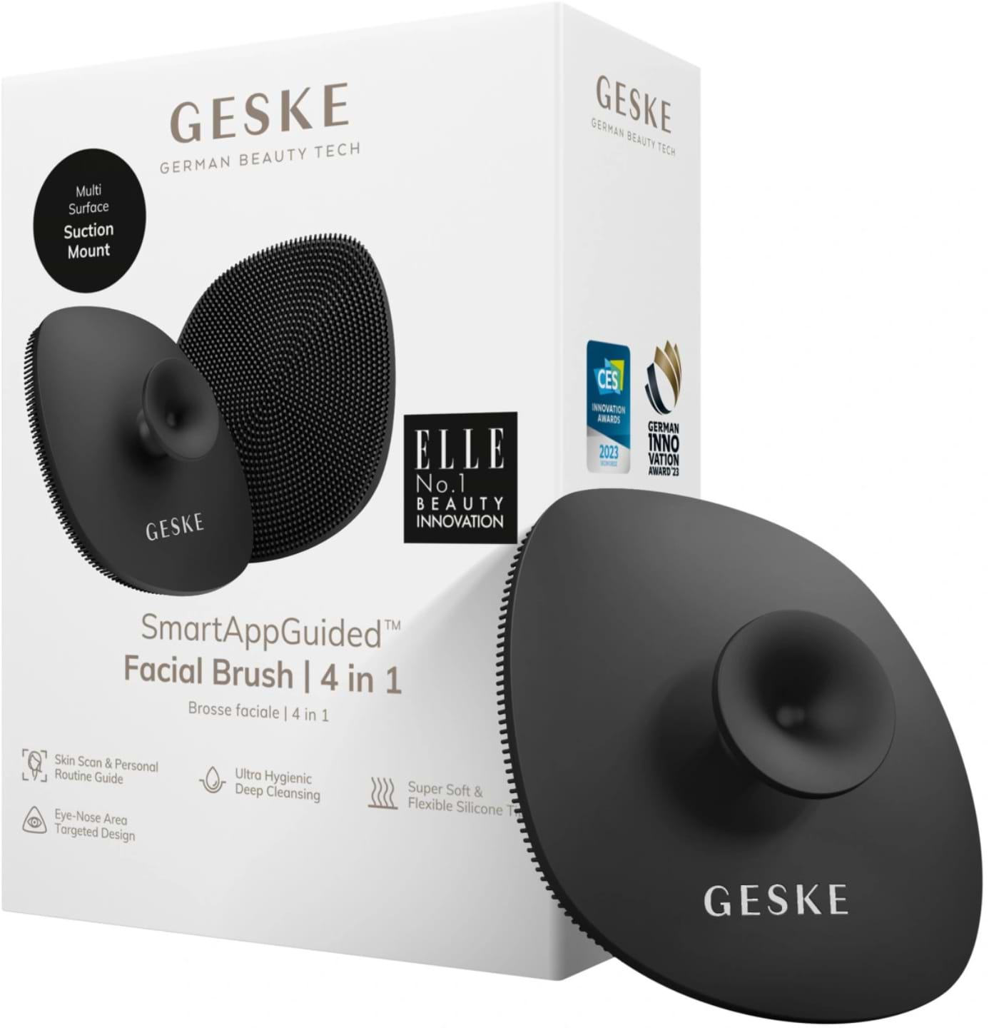 Купить Щетка для чистки лица GESKE Facial Brush 4 в 1 серый с держателем (GK000038GY01) - Фото 1 Щетка для чистки лица GESKE Facial Brush 4 в 1 серый с держателем (GK000038GY01) - Фото 1