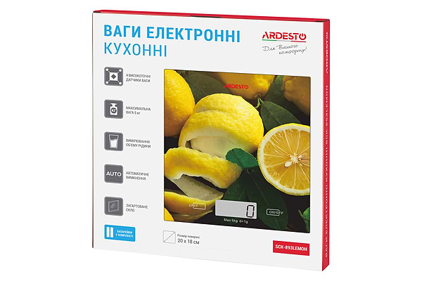 Фото - Весы кухонные Ardesto SCK-893 Lemon