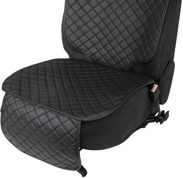Фото - Комплект накидок под детское автокресло и на спинку переднего сиденья автомобиля EVAtech ECO черная с черной нитью, черный кант SCKIDBBB