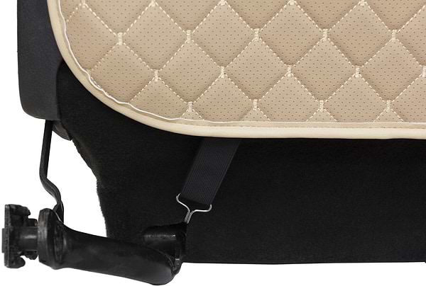 Фото - Комплект накидок под детское автокресло и на спинку переднего сиденья автомобиля EVAtech ECO бежевая с бежевой нитью, бежевый кант SCKIDIII