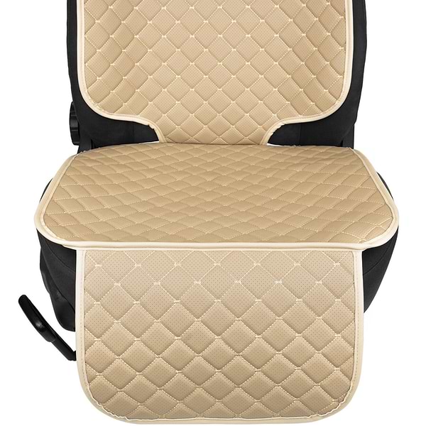 Фото - Комплект накидок под детское автокресло и на спинку переднего сиденья автомобиля EVAtech ECO бежевая с бежевой нитью, бежевый кант SCKIDIII