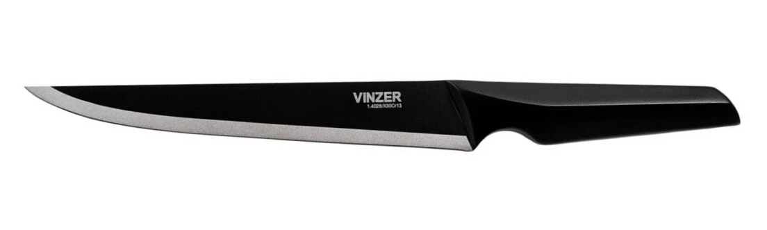 Ніж для м'яса Vinzer Geometry Nero Line 20.3 см (50303)